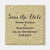 Gouden Glitter Save the Date Magnet (Voorkant)