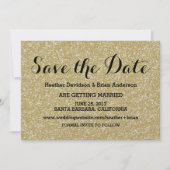 Gouden Glitter Save the Date Uitnodiging (Voorkant)