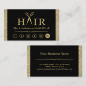 Gouden Glitter Schaar Haar Salon Loyalty Punch (Voorkant / Achterkant)