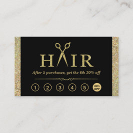 Gouden Glitter Schaar Haar Salon Loyalty Punch