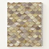 Gouden Glitter Schalen Mermaid Journal Notitieboek (Achterkant)