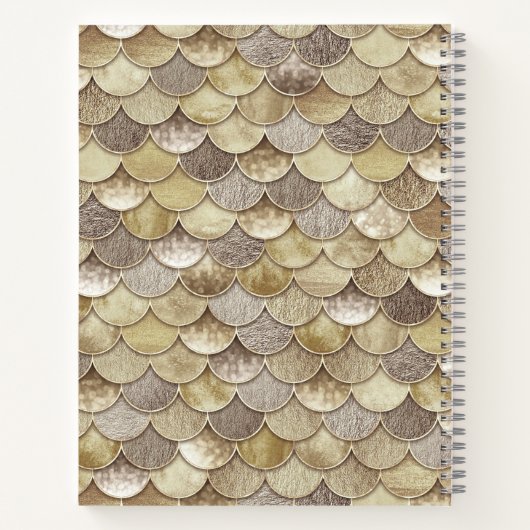 Gouden Glitter Schalen Mermaid Journal Notitieboek (Achterkant)