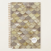 Gouden Glitter Schalen Zeemeermin Jaarlijkse Plann Planner (Voorkant)