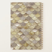 Gouden Glitter Schalen Zeemeermin Jaarlijkse Plann Planner (Achterkant)