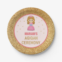 Gouden Glitter Schattig Klein Prinses Aqiqah