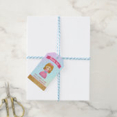 Gouden Glitter Schattige Kleine Prinses Aqiqah Cadeaulabel (Met Touw)