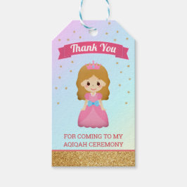 Gouden Glitter Schattige Kleine Prinses Aqiqah Cadeaulabel