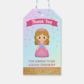 Gouden Glitter Schattige Kleine Prinses Aqiqah Cadeaulabel (Achterkant)