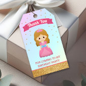 Gouden Glitter Schattige Kleine Prinses Verjaardag Cadeaulabel