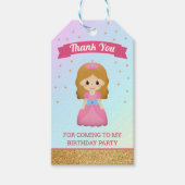 Gouden Glitter Schattige Kleine Prinses Verjaardag Cadeaulabel (Voorkant)
