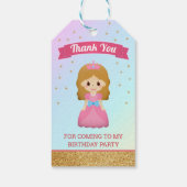 Gouden Glitter Schattige Kleine Prinses Verjaardag Cadeaulabel (Achterkant)