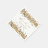 Gouden Glitter Schitter Confetti Chic Moderne Verj Servet (Hoek)