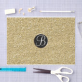 Gouden Glitter Schitter Glam Monogram Eerste Lette Tissuepapier (Craft)
