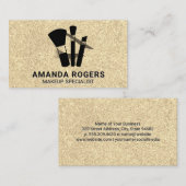Gouden Glitter Schitter Glamour | Make-upkwasten Visitekaartje (Voorkant / Achterkant)