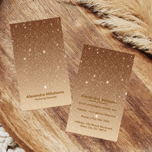 Gouden Glitter Schitter Zakelijk Visitekaartje