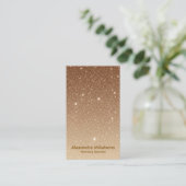 Gouden Glitter Schitter Zakelijk Visitekaartje (Staand voorkant)