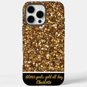 Gouden glitter schittert in de zon iPhone 16 pro max hoesje