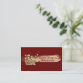 Gouden Glitter Schoonmaakgereedschap Borstelstreek Visitekaartje (Staand voorkant)