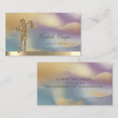 Gouden Glitter Schoonmakende Kleurrijke Dame Visitekaartje (Voorkant / Achterkant)