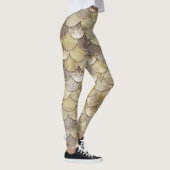 Gouden Glitter Schubben Monogram Meermin Leggings (Rechts)