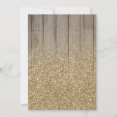 Gouden Glitter Schuur Hout Bloemen Brunch & Bubbly Kaart (Achterkant)