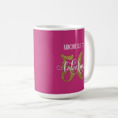 Gouden Glitter Script 50 & Fabulous Over Heet Roze Koffiemok (Voorkant rechts)