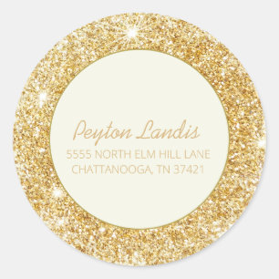 Gouden Glitter Script Adres Enveloppe Zegel