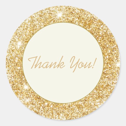 Gouden Glitter Script Dank Je Zakje Zegel Favor (Voorkant)