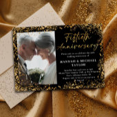 Gouden Glitter Script Foto 50ste bruiloft Jubileum Kaart