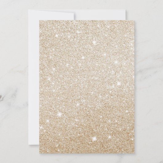 Gouden Glitter Script Sweet 16 Verjaardagsfeestje Kaart (Achterkant)