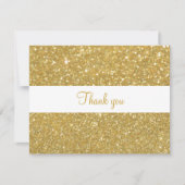 Gouden Glitter Script Zakelijk Bedankkaart (Voorkant)