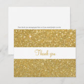 Gouden Glitter Script Zakelijk Bedankkaart (Voorkant / Achterkant)