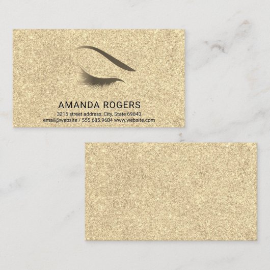 Gouden Glitter Shimmer Glamour Visitekaartje (Voorkant / Achterkant)