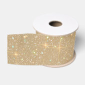 Gouden Glitter Shiny Multicolor Sparkles Diamond Grosgrain Lint (Spoel)