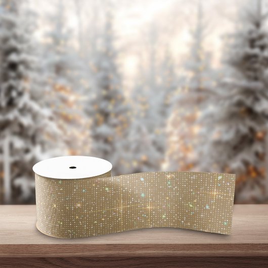 Gouden Glitter Shiny Multicolor Sparkles Diamond Grosgrain Lint
