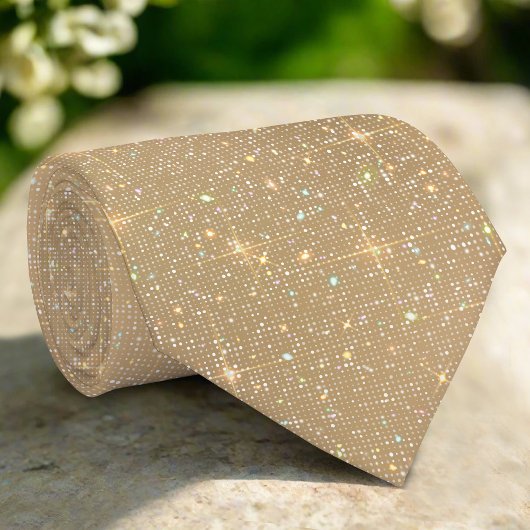 Gouden Glitter Shiny Multicolor Sparkles Diamond Stropdas