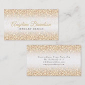 Gouden Glitter Sieraden Designer Glinsterende Kaar Visitekaartje (Voorkant / Achterkant)