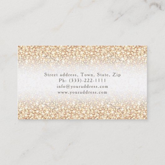 Gouden Glitter Sieraden Designer Glinsterende Kaar Visitekaartje (Achterkant)