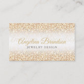 Gouden Glitter Sieraden Designer Glinsterende Kaar Visitekaartje (Voorkant)