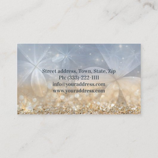 Gouden Glitter Sieraden Designer Mystical Flower K Visitekaartje (Achterkant)