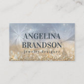 Gouden Glitter Sieraden Designer Mystical Flower K Visitekaartje (Voorkant)