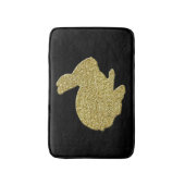 Gouden Glitter Silhouette Bunny Rabbit Bath Mat (Voorkant Verticaal)