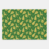 Gouden Glitter Silhouette Snowflakes Snowman Herte Inpakpapier Vel (Voorkant 2)