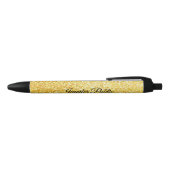 Gouden Glitter Sjabloon Calligrafie Script Naam Zwarte Inkt Pen (Bovenkant)