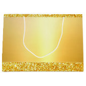 Gouden Glitter Sjabloon Elegant Modern Glamoureus Groot Cadeauzakje (Voorkant)