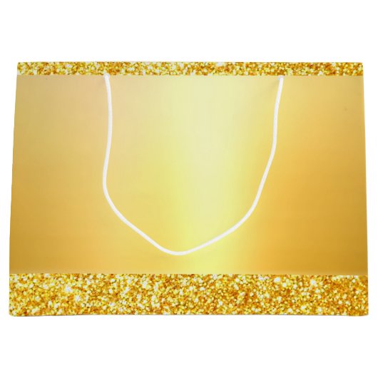 Gouden Glitter Sjabloon Elegant Modern Glamoureus Groot Cadeauzakje (Voorkant)