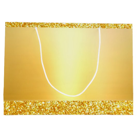 Gouden Glitter Sjabloon Elegant Modern Glamoureus Groot Cadeauzakje (Achterkant)
