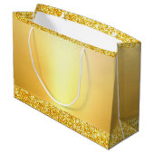 Gouden Glitter Sjabloon Elegant Modern Glamoureus Groot Cadeauzakje (Achterkant Gekanteld)