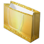 Gouden Glitter Sjabloon Elegant Modern Glamoureus Groot Cadeauzakje (Voorkant Gekanteld)
