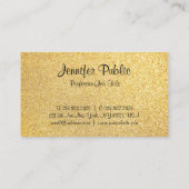 Gouden Glitter Sjabloon Modern Elegant Kalligrafie Visitekaartje (Achterkant)